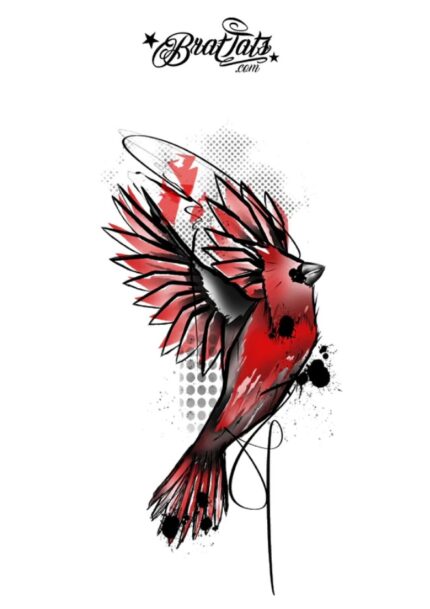 atticus punane lind ajutine tattoo